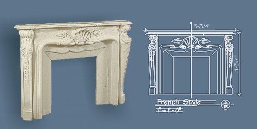 Dollhouse Miniature 1/12 scale French Mantel - Click Image to Close