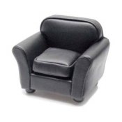 Black Leather Look Club Chair