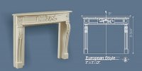 Dollhouse Miniature 1/12 scale European Fireplace Mantel