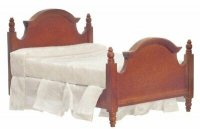 DOUBLE BED WALNUT WITH LINEN