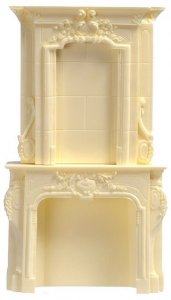 Dollhouse Miniature 1/12 scale WHITE ORNATE FIREPLACE