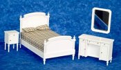 Dollhouse Miniature 1/12 scale White Bedroom set