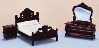 Dollhouse Miniature 1/12 scale Fancy Victorian Bedroom set/ 3pc