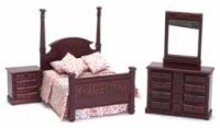 Dollhouse Miniature 1/12 scale PILLAR BEDROOM SET 3PC