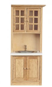 OAK CABINET WITH SINK