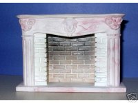 Dollhouse Miniature 1/12 scale PINK "MARBLE" FIREPLACE