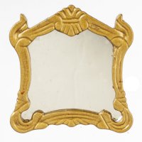 Dollhouse Miniature Victorian Mirror in Gold