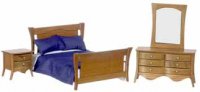 Dollhouse Miniature 1/12 scale SLEIGH BEDROOM SET 3 PC