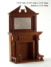 Dollhouse Miniature 1/12 scale WALNUT FIREPLACE