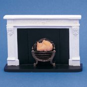 Dollhouse Miniature 1/12 scale WHITE FIREPLACE