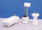 Dollhouse Miniature 1/12 scale WHITE BATHROOM