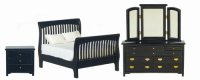 Dollhouse Miniature 1/12 scale BLACK SLATE BEDROOM SET OF 3