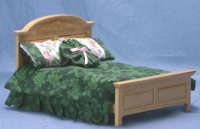 Double Bed, Oak with Linens