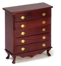 Dollhouse Miniature 1/12 scale Mahogany Chest