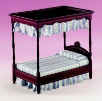 Four-Poster single bed Blue Floral