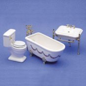 Dollhouse Miniature 1/12 scale OLD FASHIONED BATHROOM set