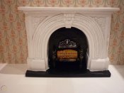 Dollhouse Miniature 1/12 scale White 'carved stone' fireplace