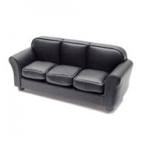 Black Leather Look Sofa