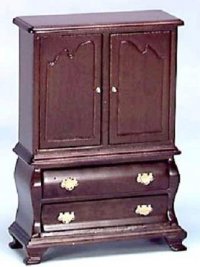 Dollhouse Miniature 1/12 scale Armoire, Walnut
