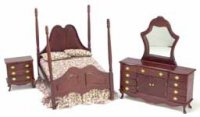 Dollhouse Miniature 1/12 scale DOUBLE BEDROOM SET 3PC