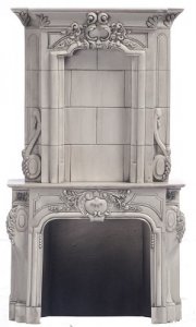 Dollhouse Miniature 1/12 scale GRAY ORNATE FIREPLACE