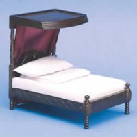 Half Tester Bed with drapes